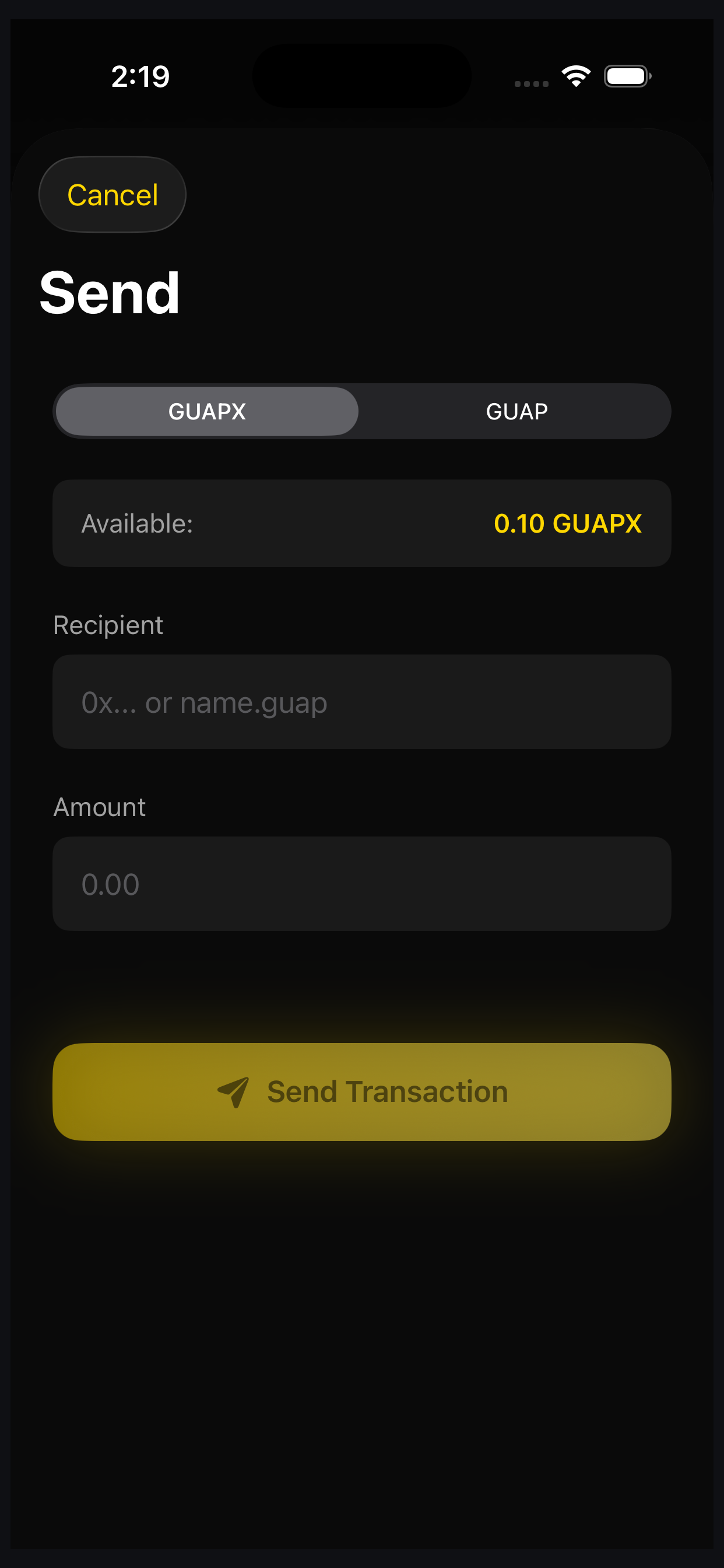 Mobile app screenshot